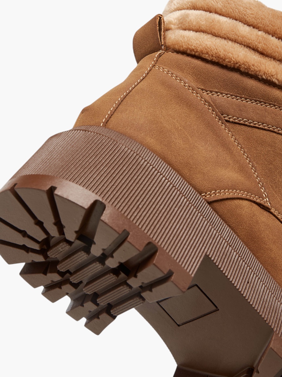 Solid Lace-Up Ankle Boots with Pull Tab