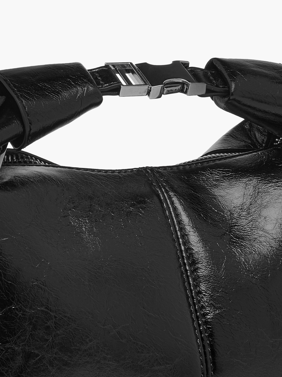 Textured Shoulder Bag with Adjustable Strap and Zip Closure