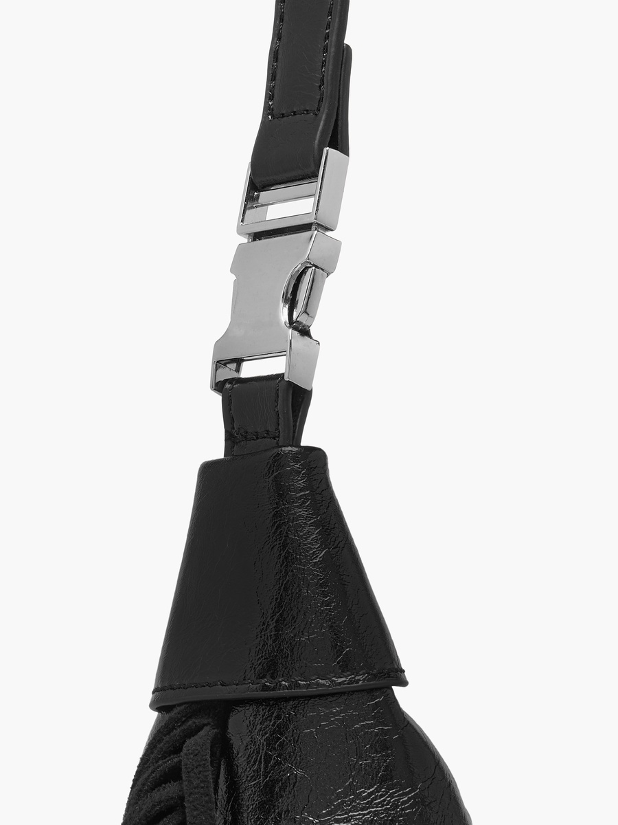 Textured Shoulder Bag with Adjustable Strap and Zip Closure
