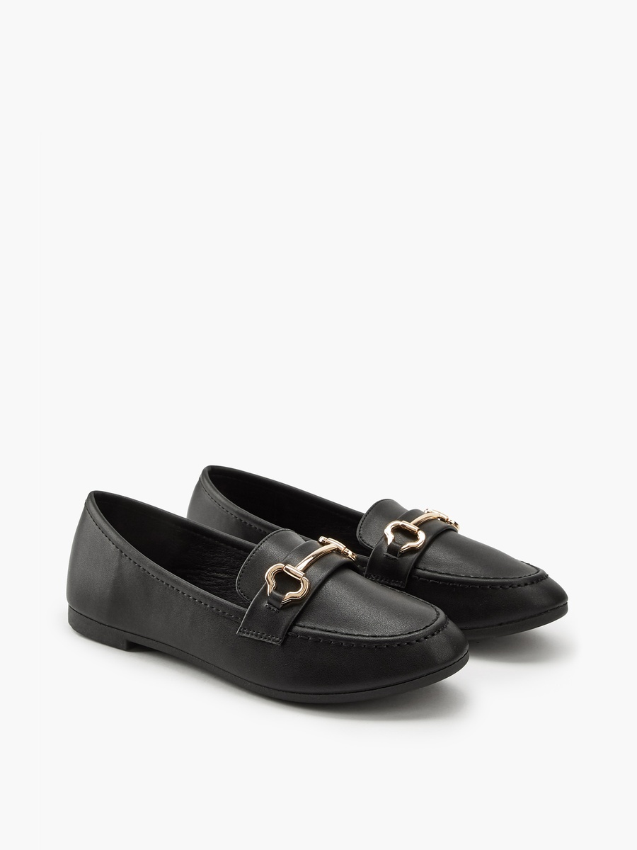 Metallic Accent Slip-On Loafers