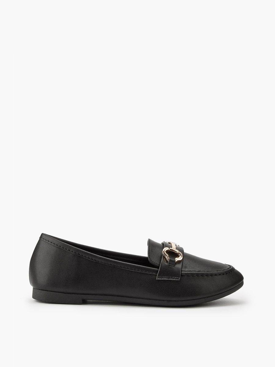 Metallic Accent Slip-On Loafers