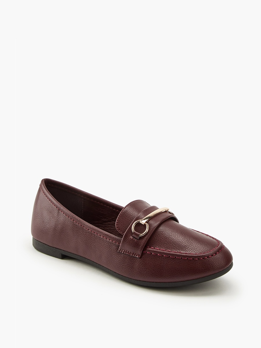 Metallic Accent Slip-On Loafers