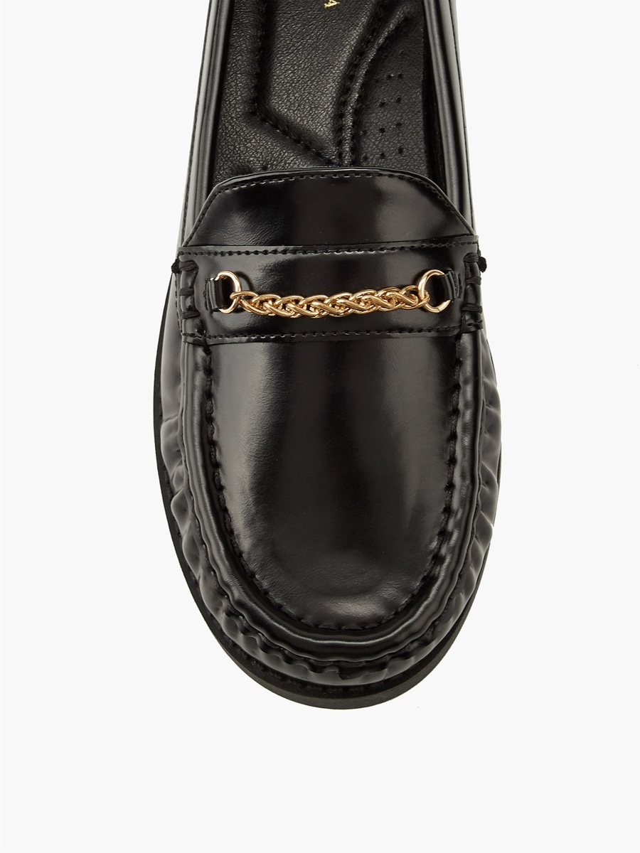 Chain Detail Slip-On Loafers