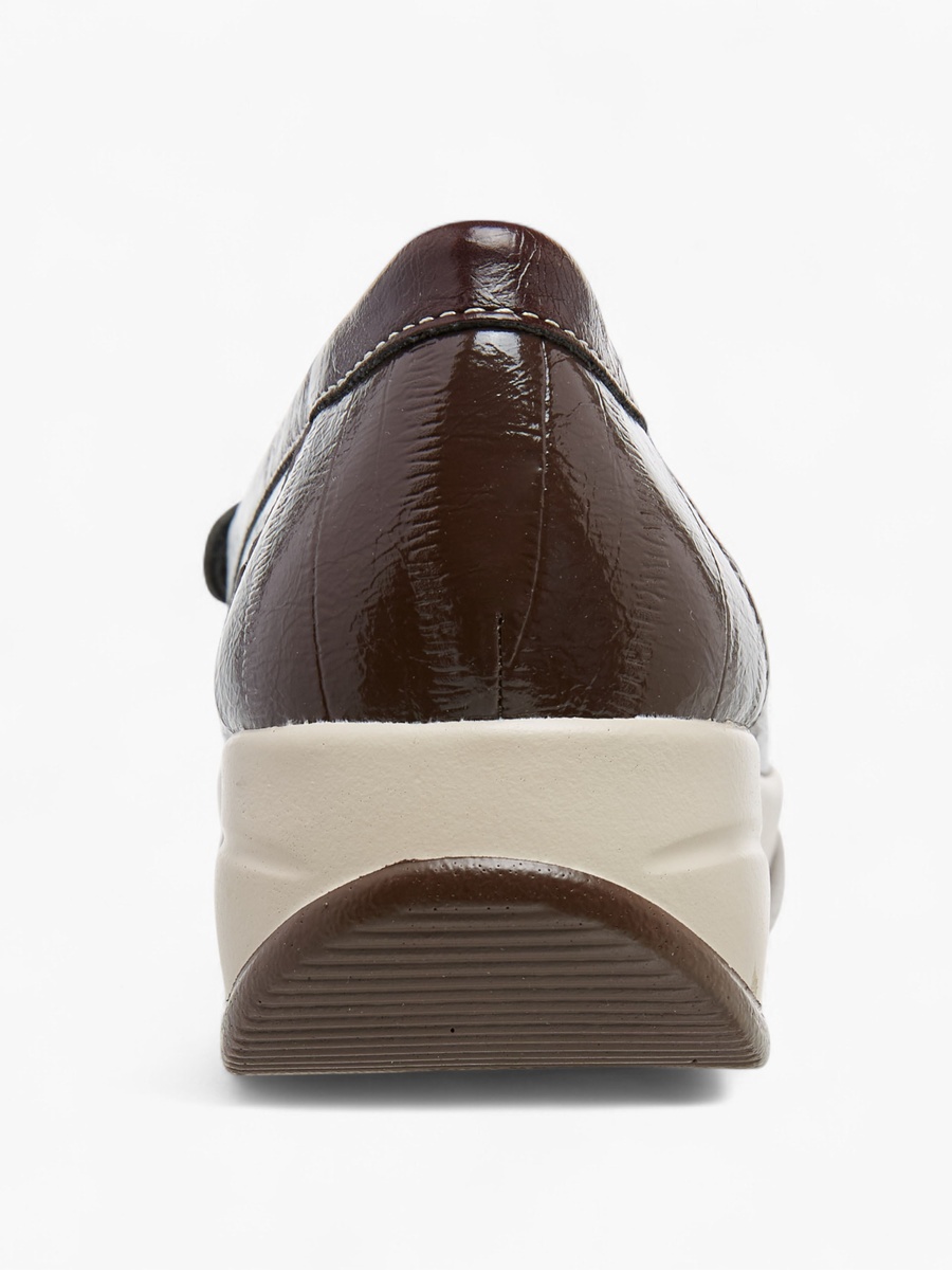 Metallic Accent Slip-On Comfort Loafers with Wedge Heel