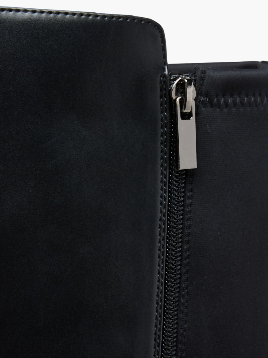 Panelled High Shaft Boots with Zip Closure