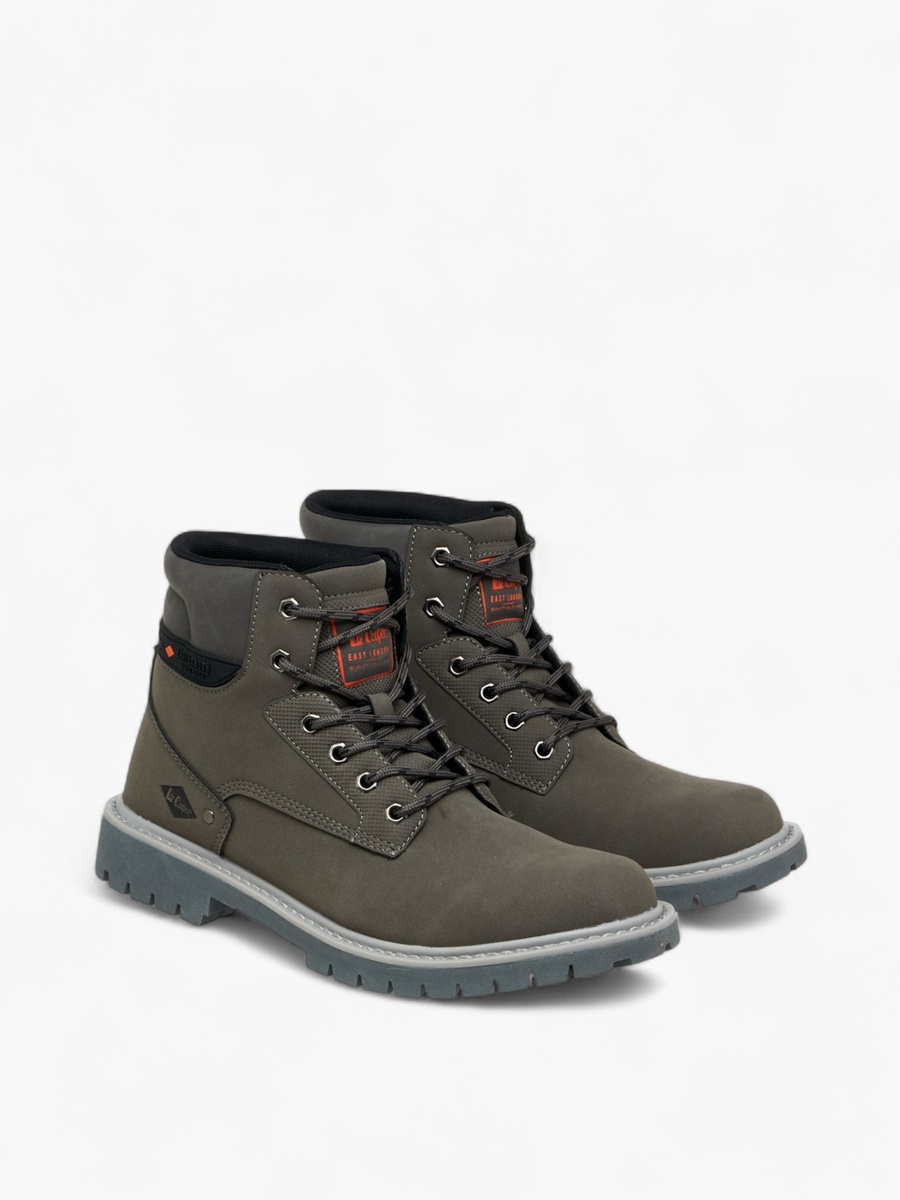 Panelled Lace-Up Ankle Boots