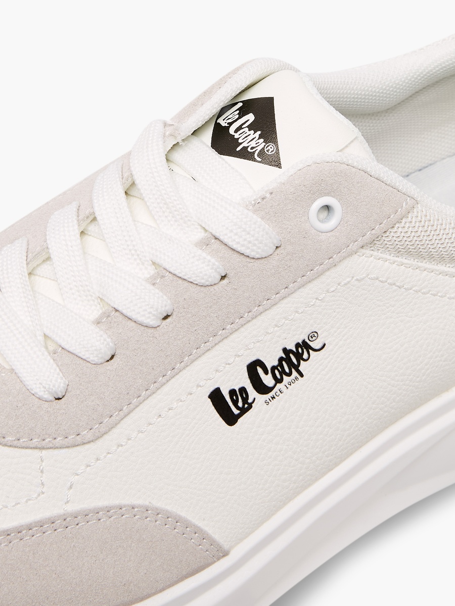 Panelled Lace-Up Sneakers with Pull Tabs