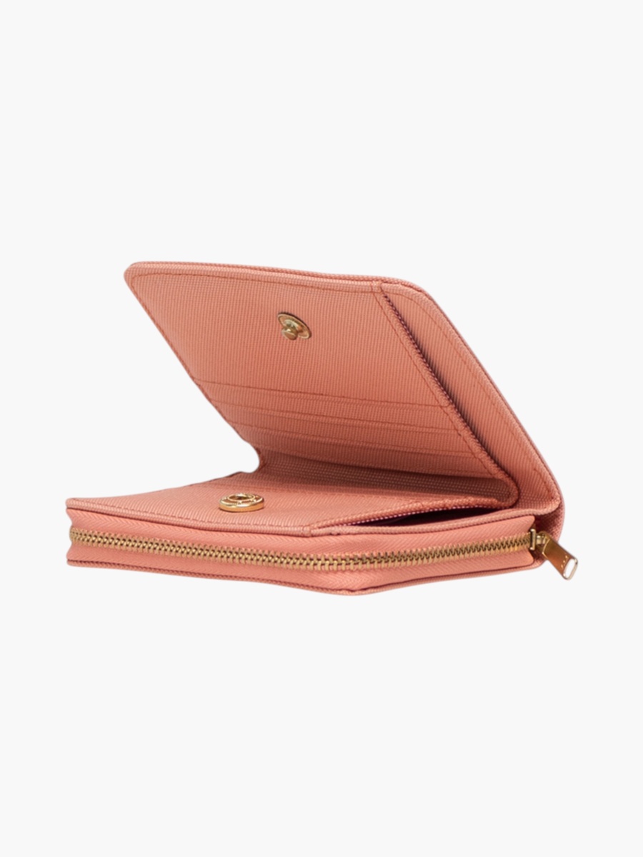 Solid Zip Around Wallet