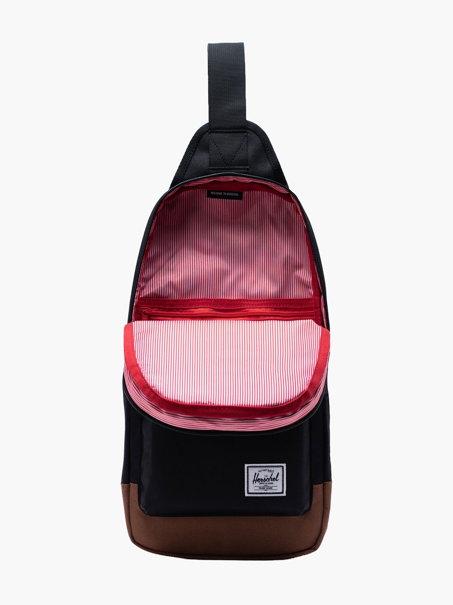 Solid Sling Backpack with Adjustable Strap and Zip Closure - 38x19x8 cm