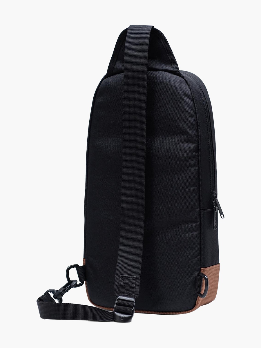Solid Sling Backpack with Adjustable Strap and Zip Closure - 38x19x8 cm