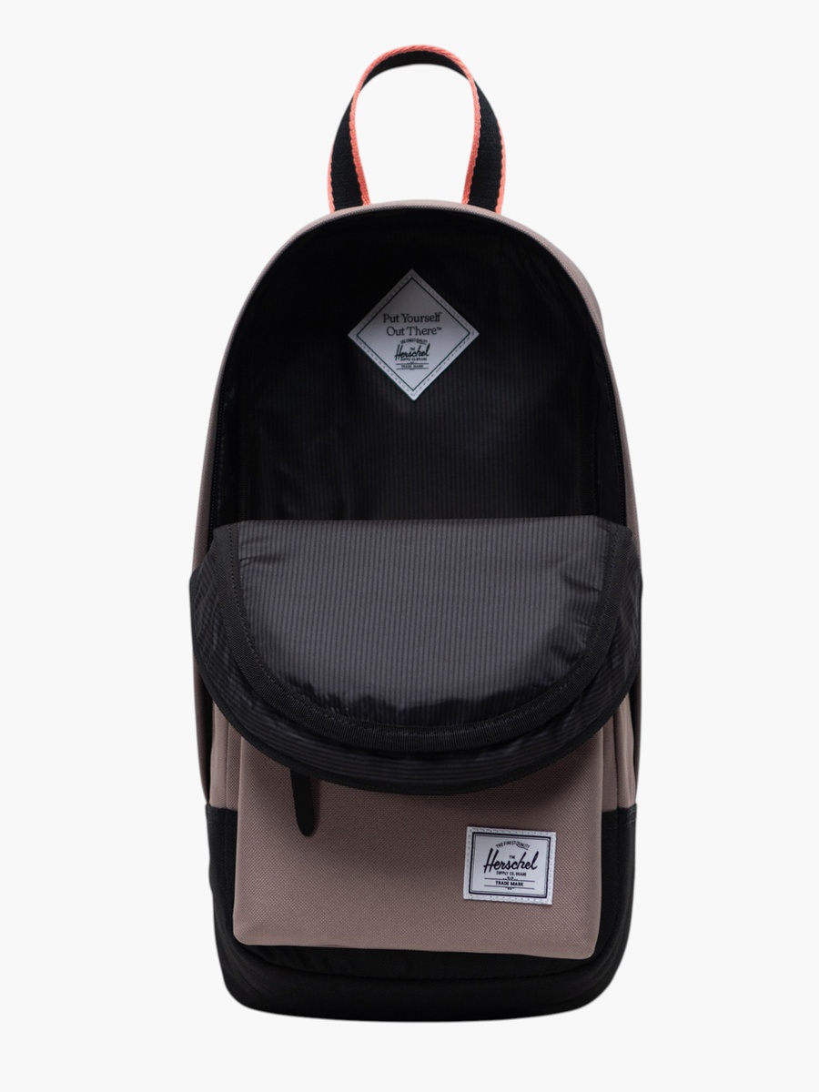 Solid Sling Backpack with Adjustable Strap and Zip Closure - 39x19x38 cm