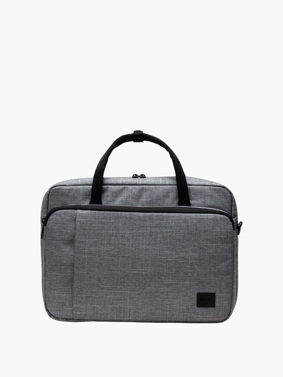 Solid Laptop Bag with Detachable Strap and Zip Closure