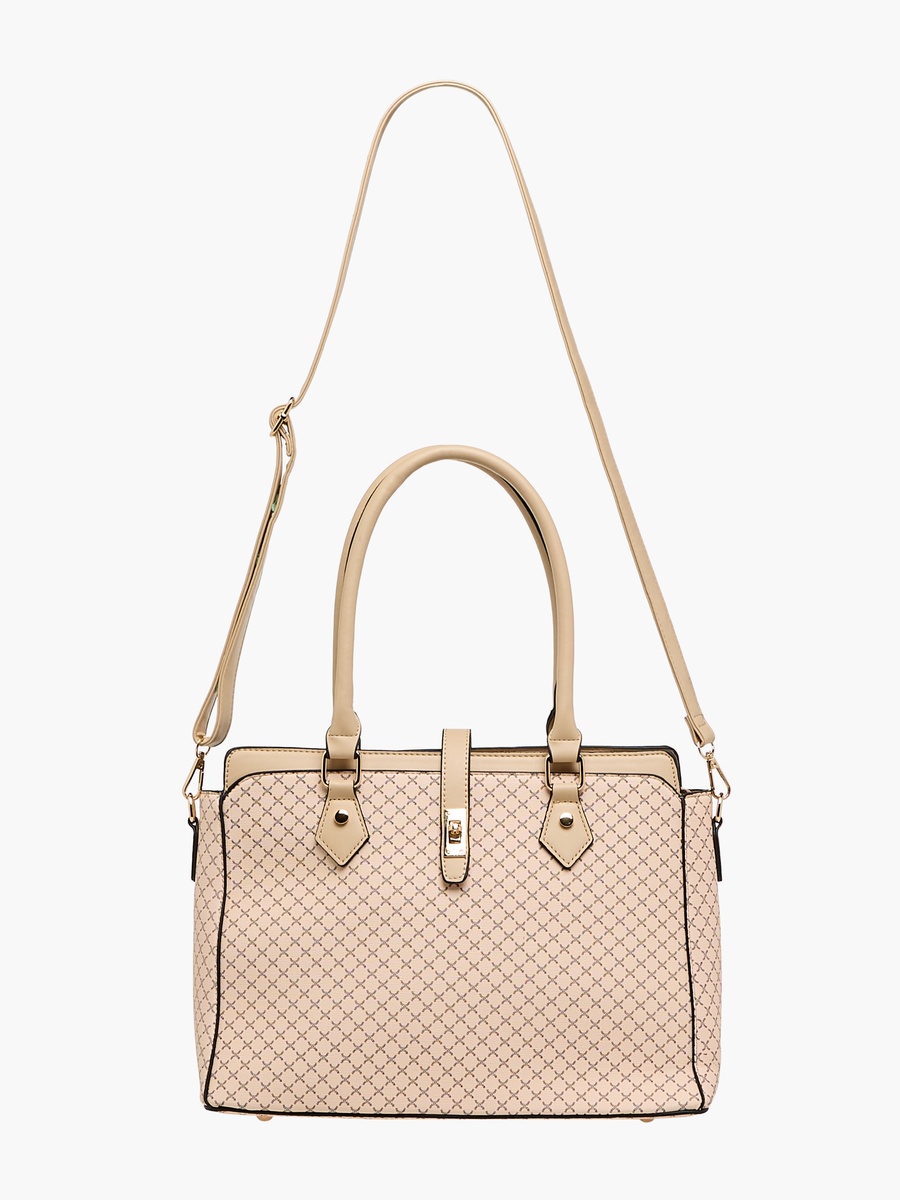 Printed Tote Bag with Detachable Strap and Wallet