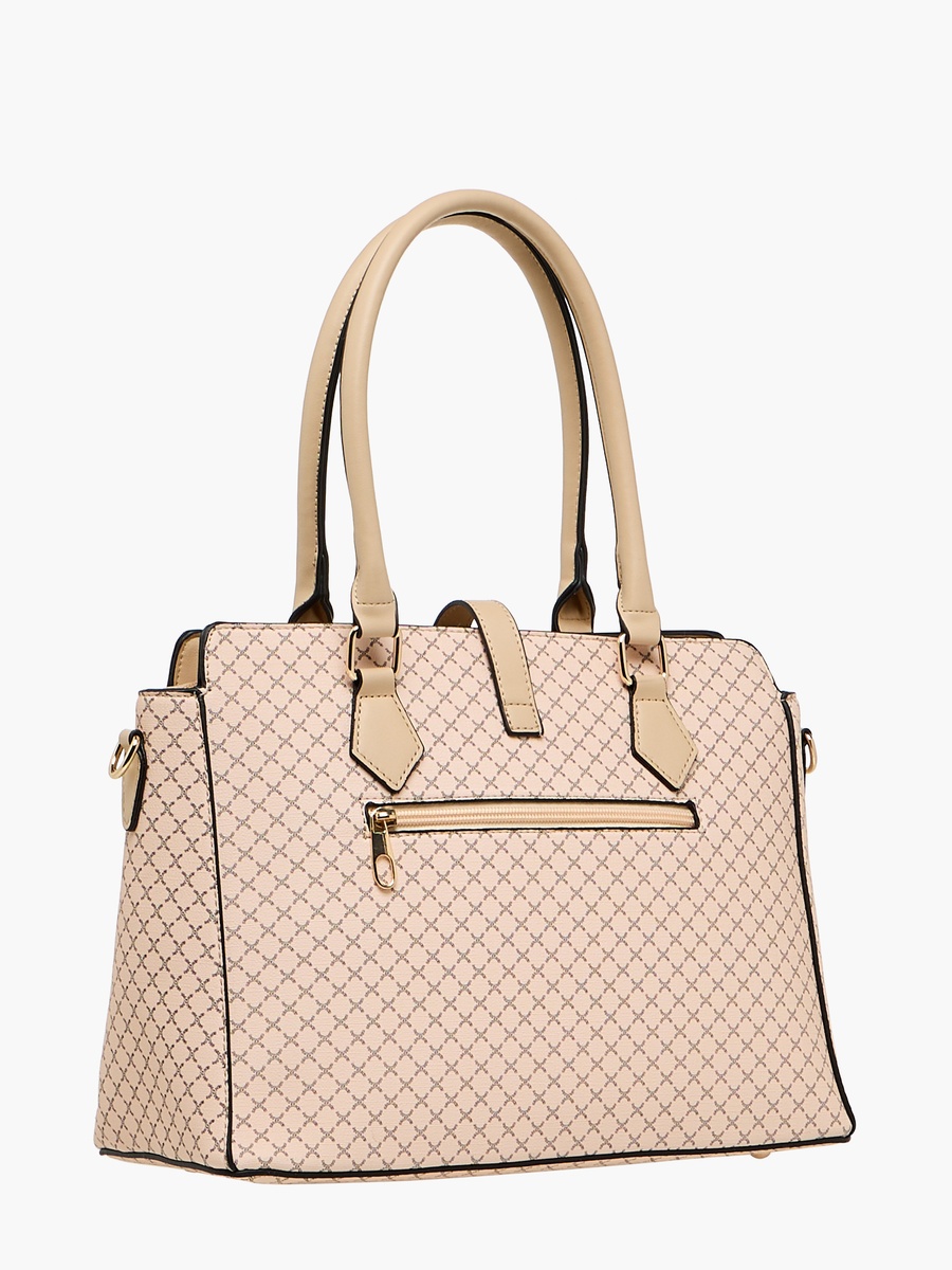 Printed Tote Bag with Detachable Strap and Wallet