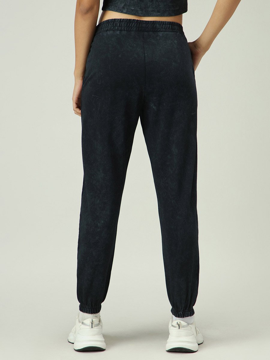 Grey Acid Wash Cuffed Joggers