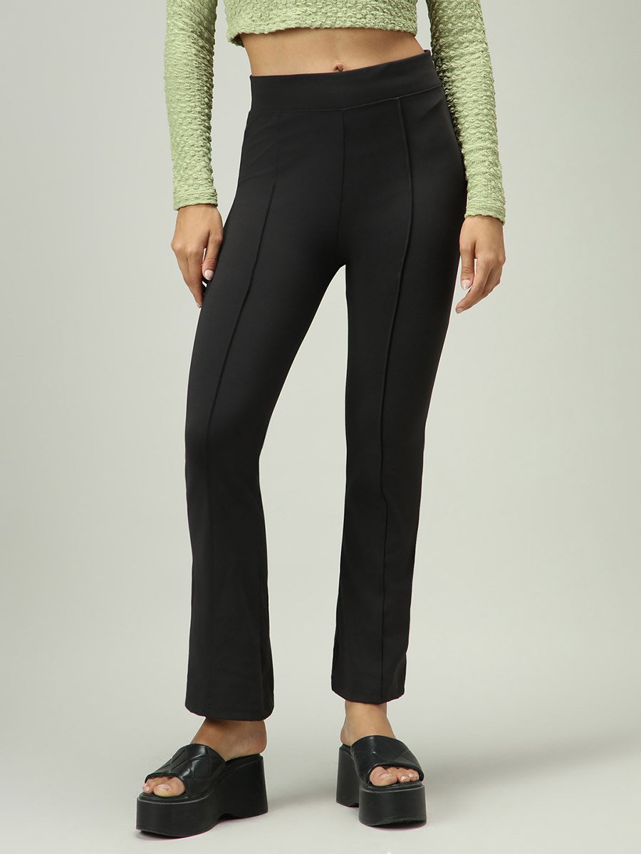 Black Fitted Flared Leggings