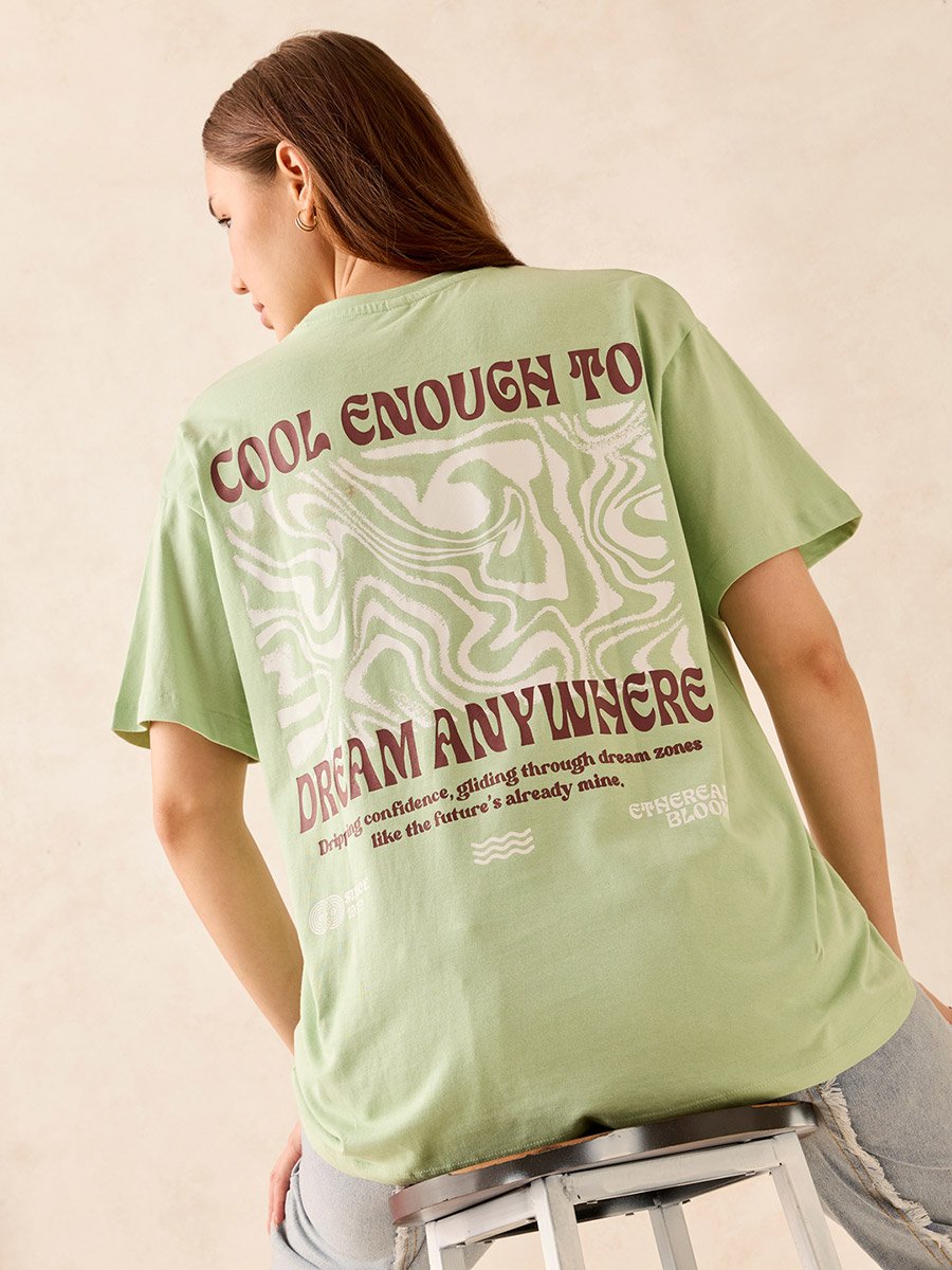 Green Graphic Oversized T-Shirt