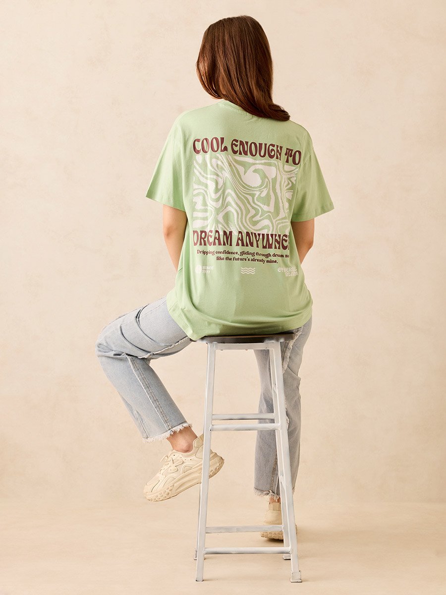 Green Graphic Oversized T-Shirt