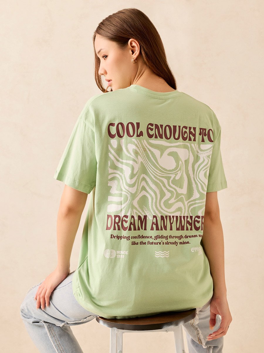 Green Graphic Oversized T-Shirt
