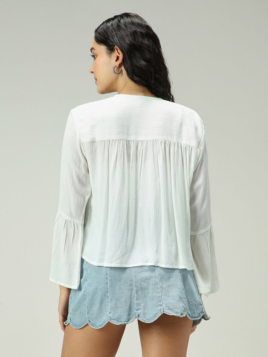 White Button Down Flowy Shirt