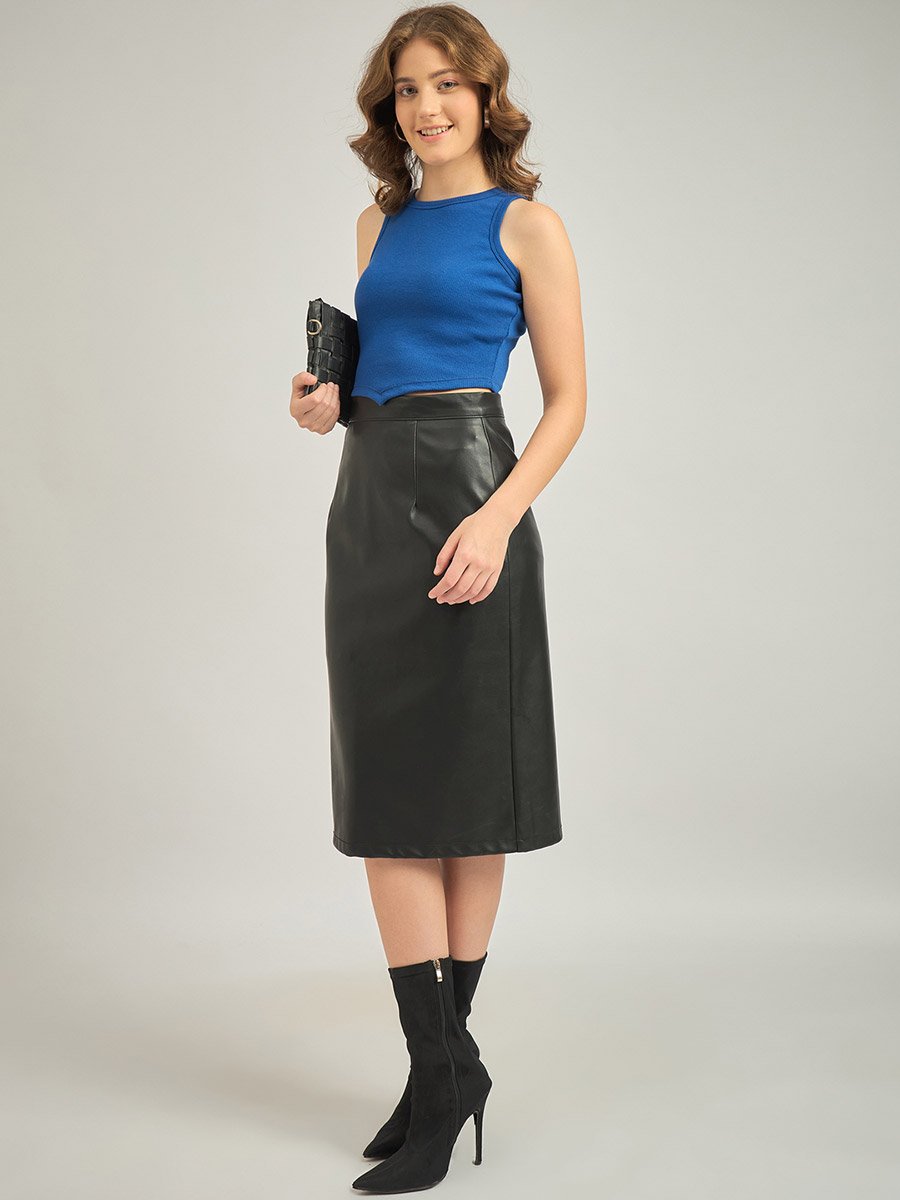 Blue Asymmetric Hem Tank Top