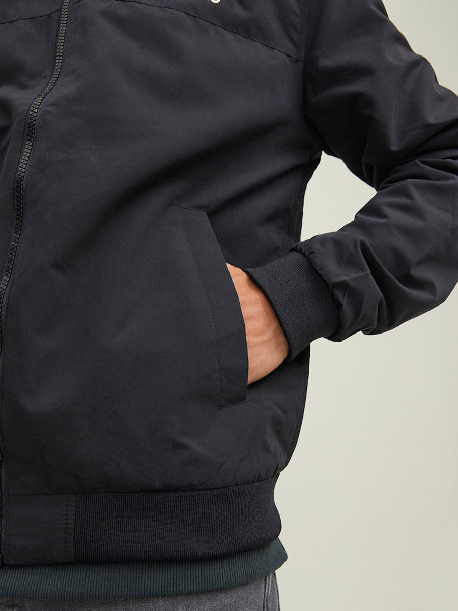 JJERUSH Printed Bomber Jacket with Hood
