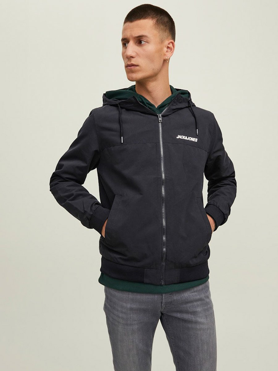 JJERUSH Printed Bomber Jacket with Hood