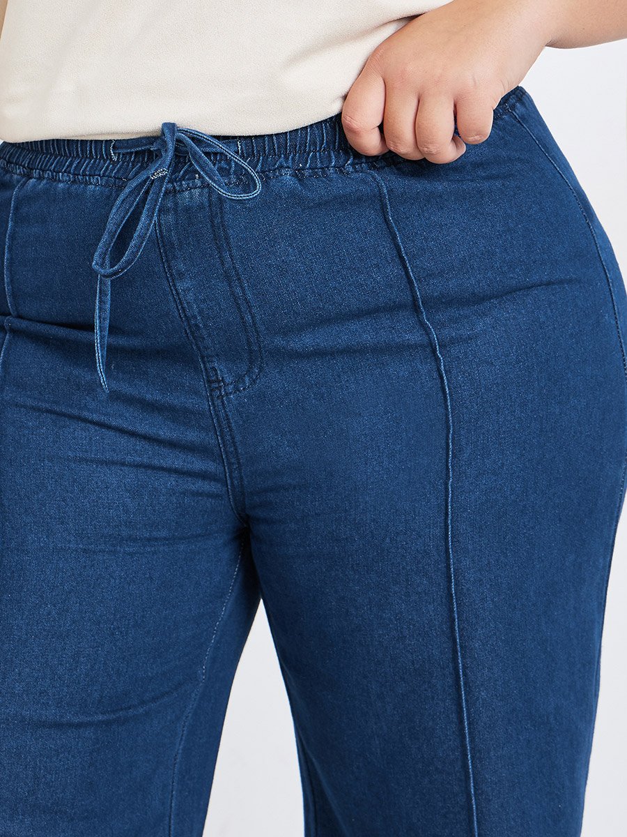Plus Size Wide Leg Casual Jeans
