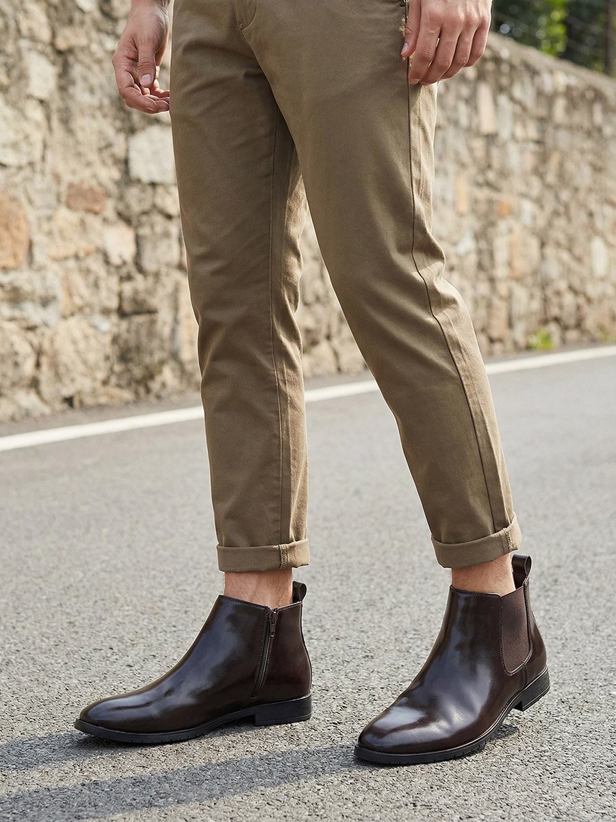 Men Faux Leather Chelsea Boots