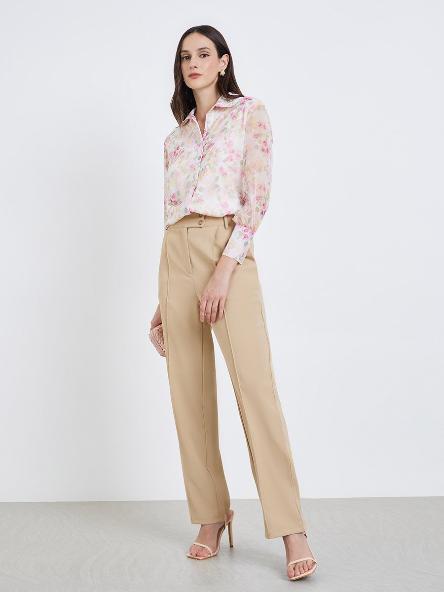 Women Floral Print Long Sleeve Shirt
