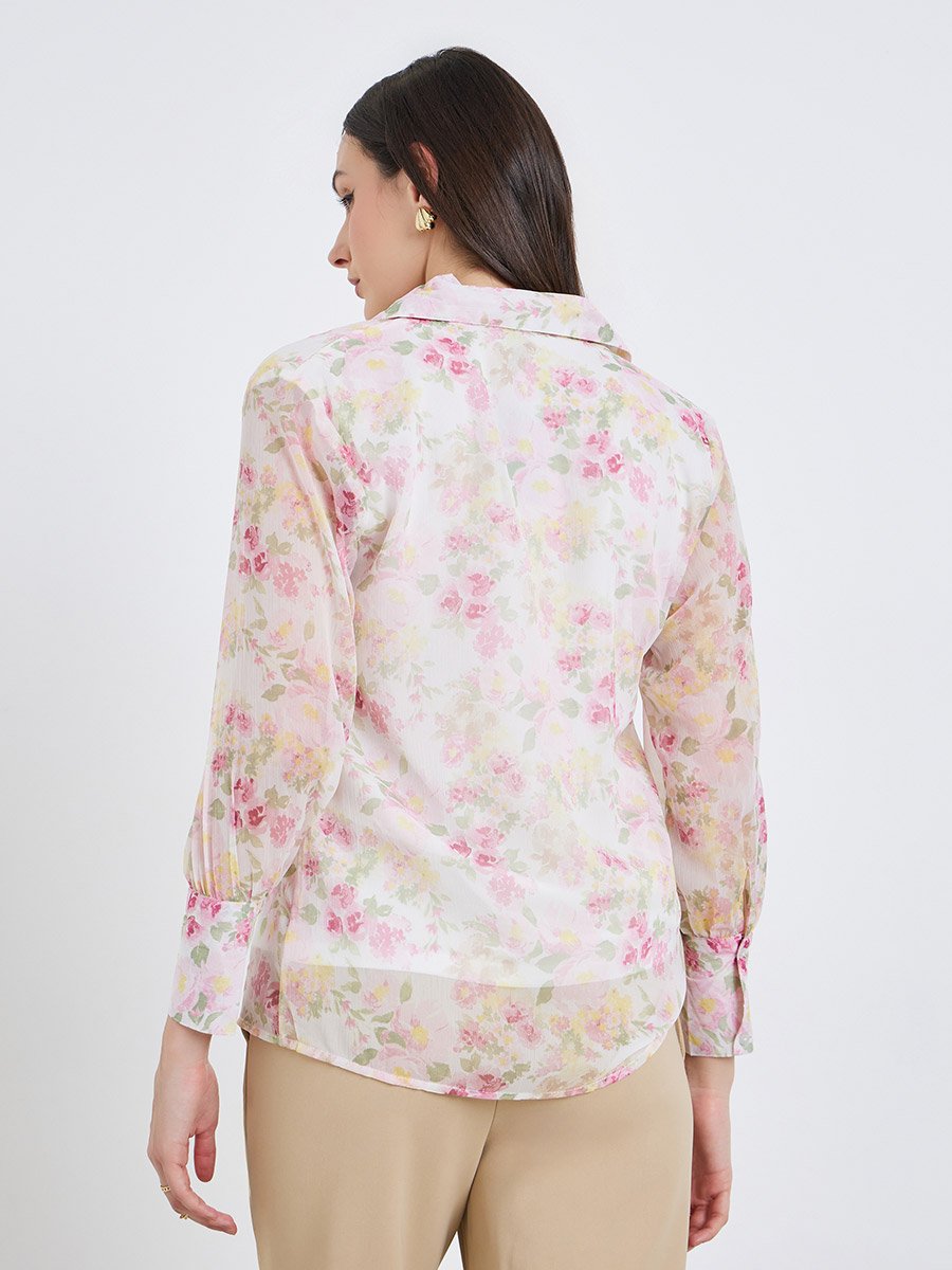 Women Floral Print Long Sleeve Shirt