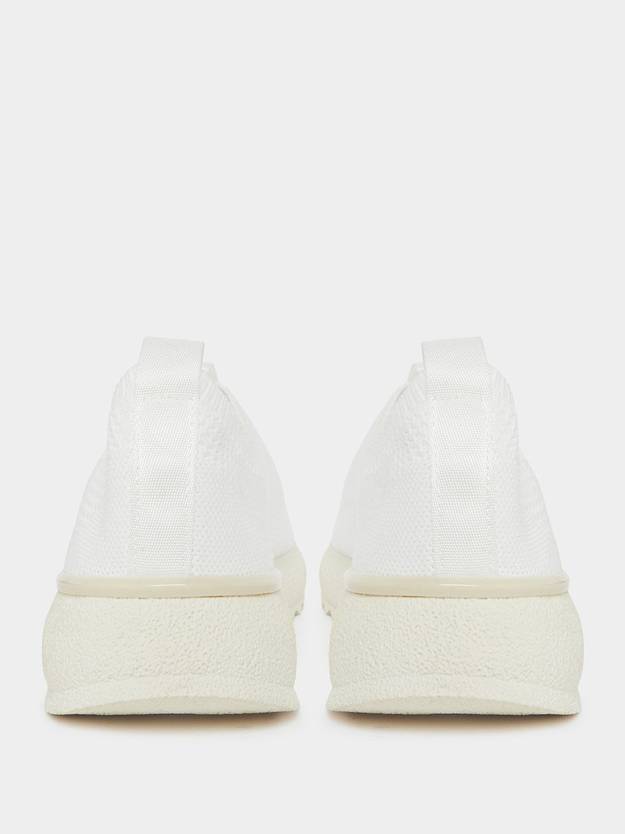 White Textile Slip-On Sneakers
