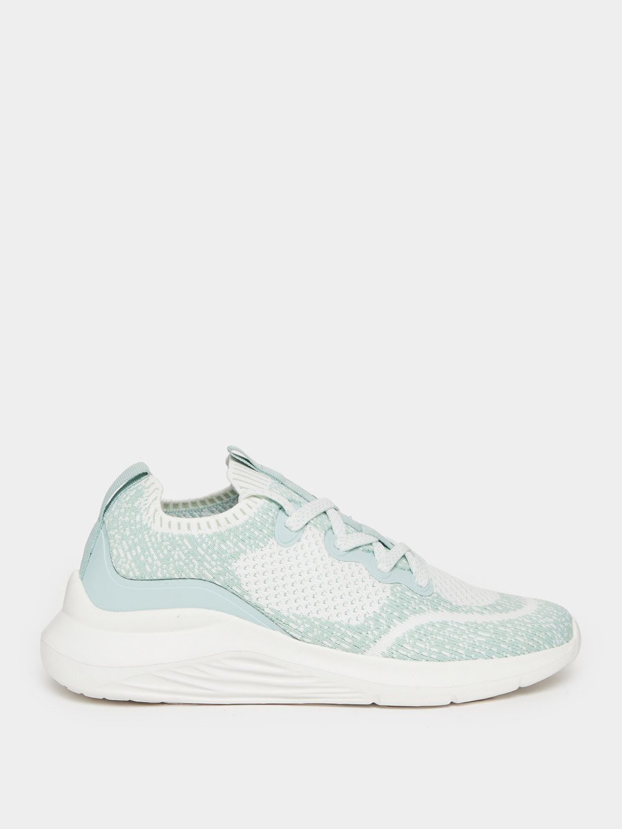 Women Green Textile Knit Sneakers