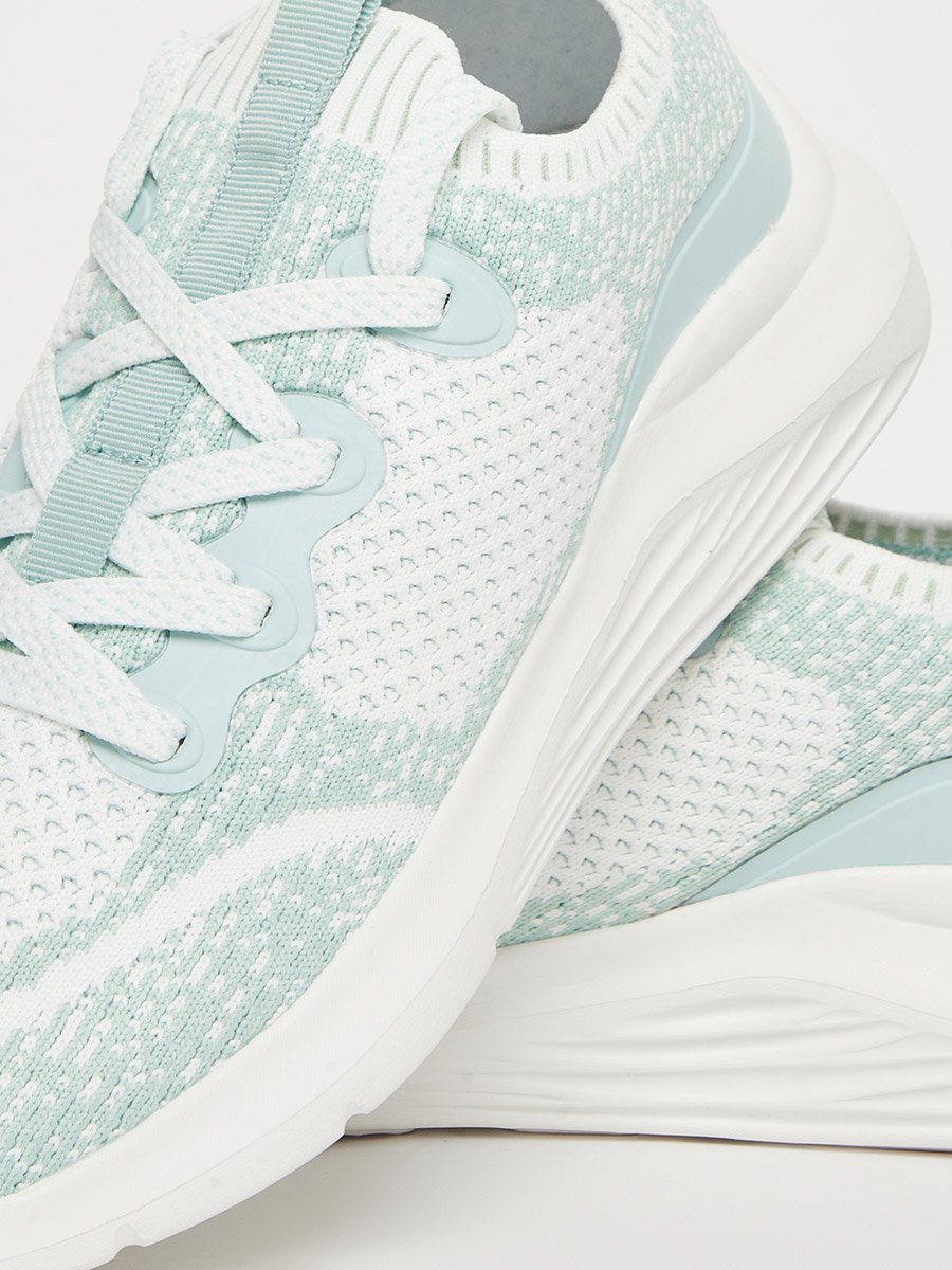 Women Green Textile Knit Sneakers