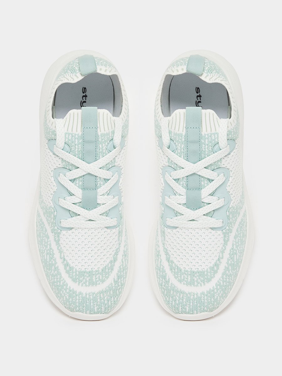 Women Green Textile Knit Sneakers