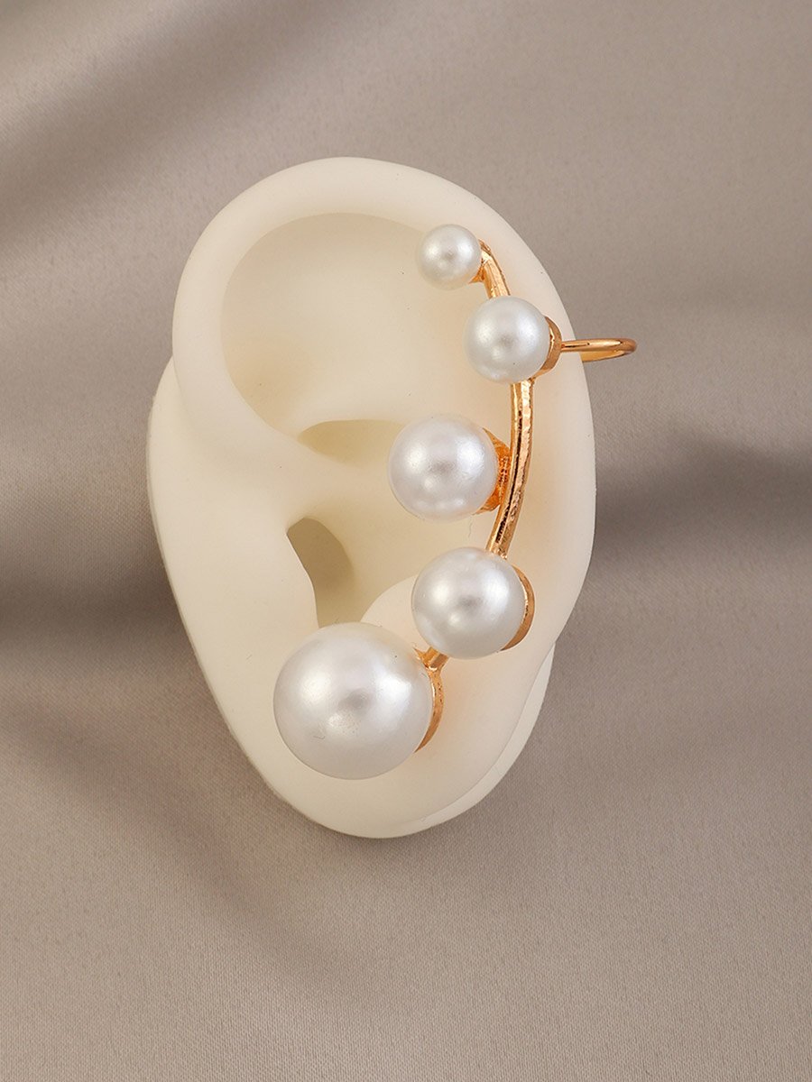 Faux Pearl Ear Clip Earrings