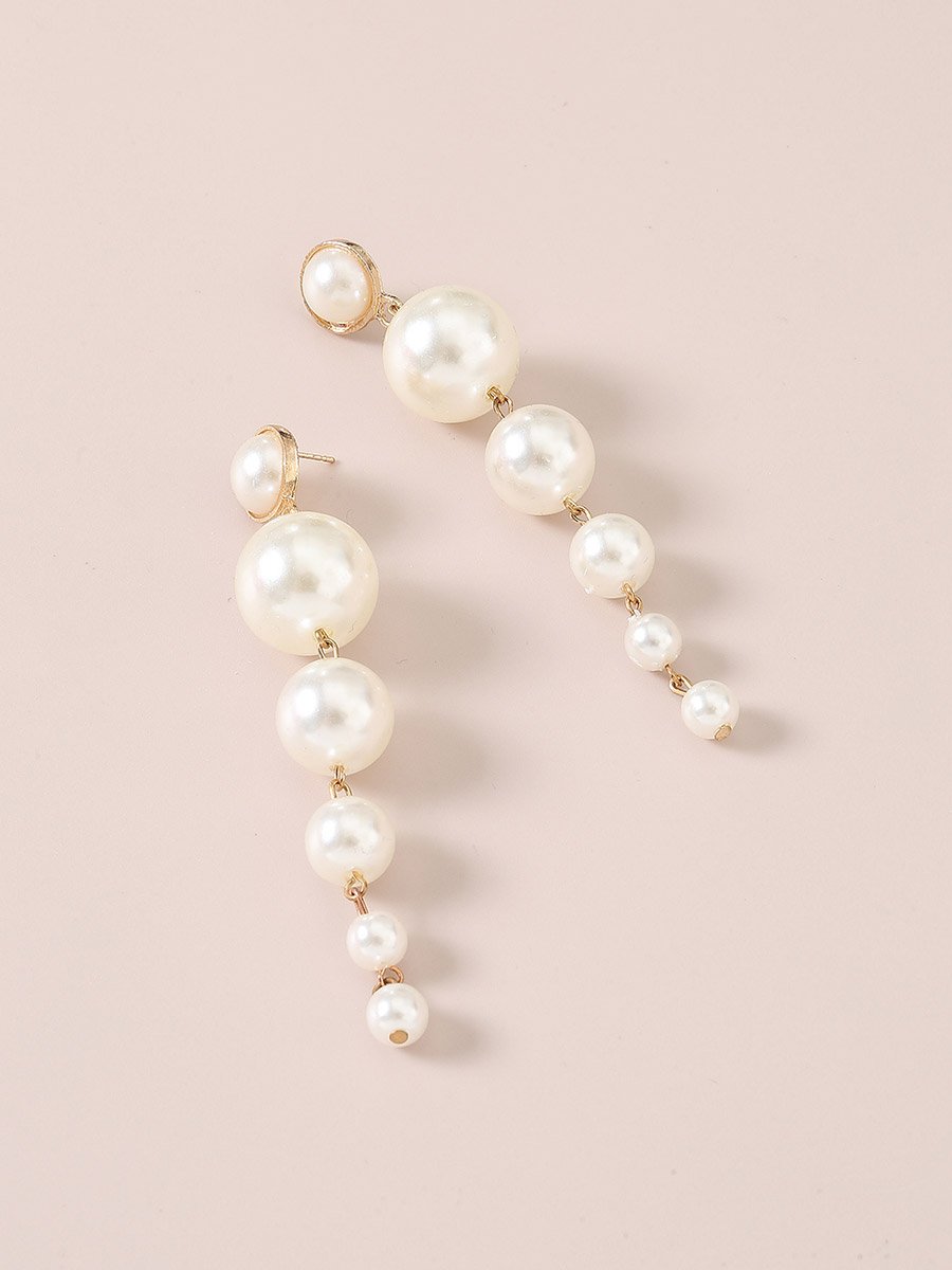 Faux Pearl Tassel Earrings