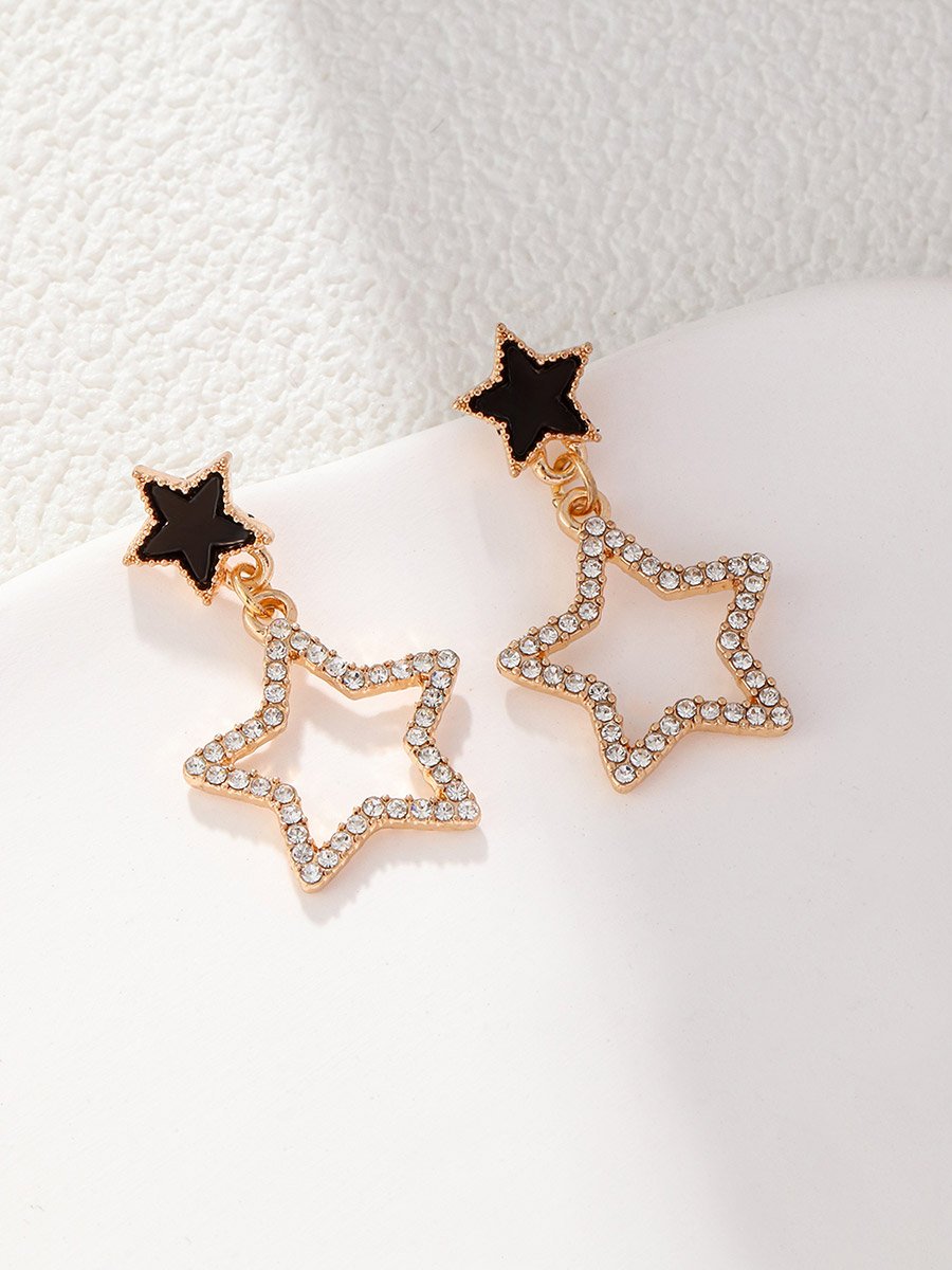 Star Drop Rhinestone Earrings