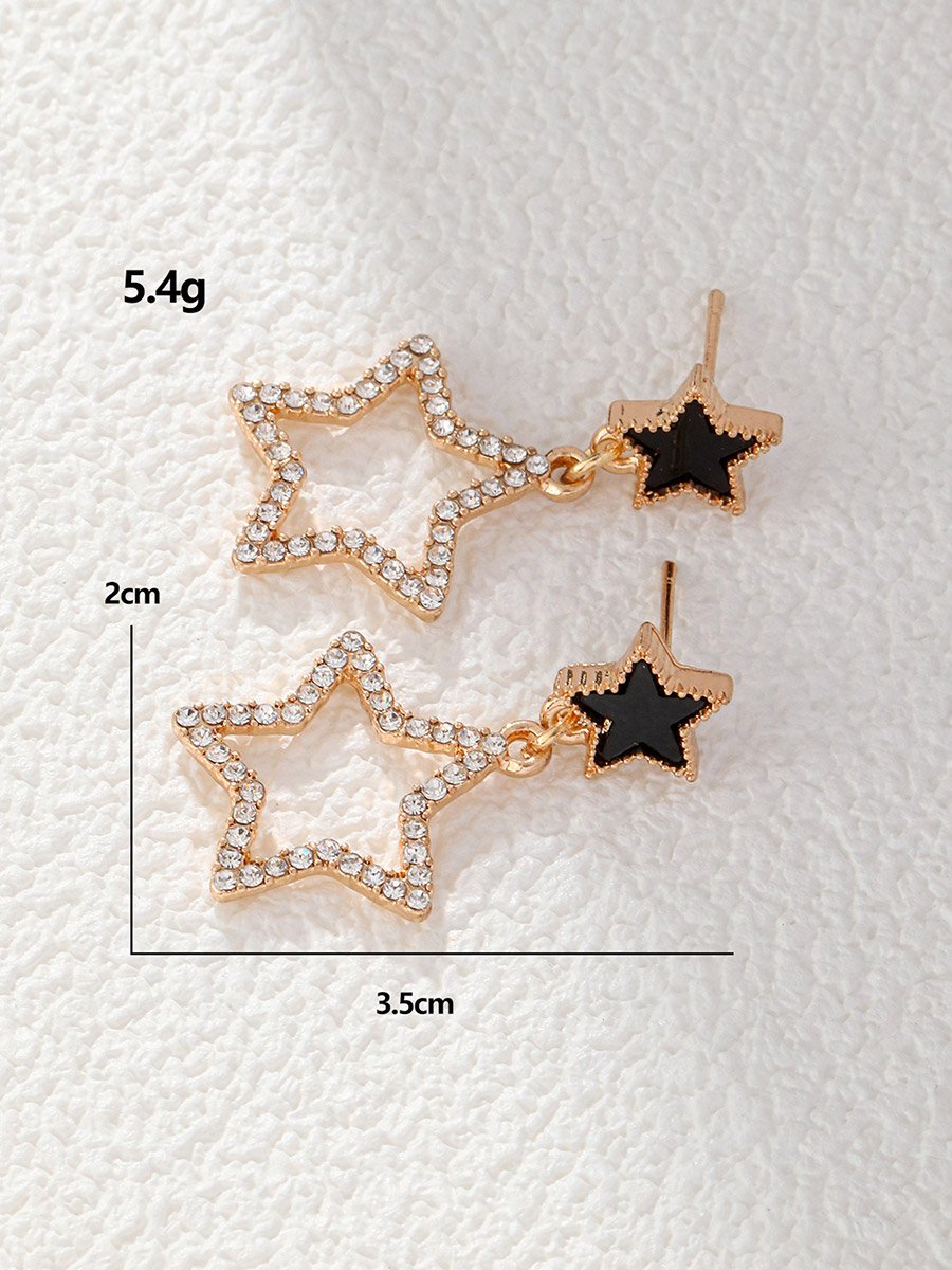 Star Drop Rhinestone Earrings