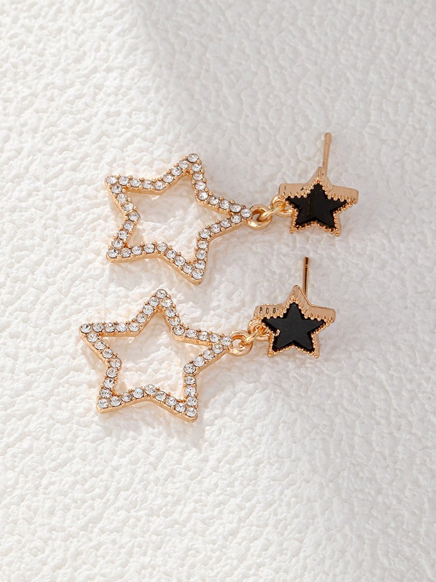 Star Drop Rhinestone Earrings