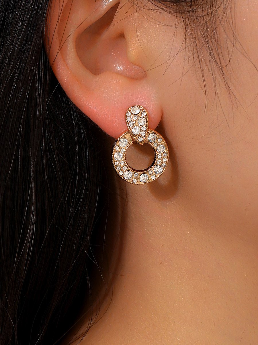Hoop Drop Rhinestone Earrings