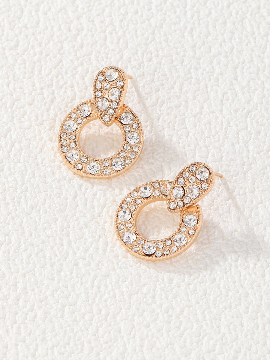 Hoop Drop Rhinestone Earrings