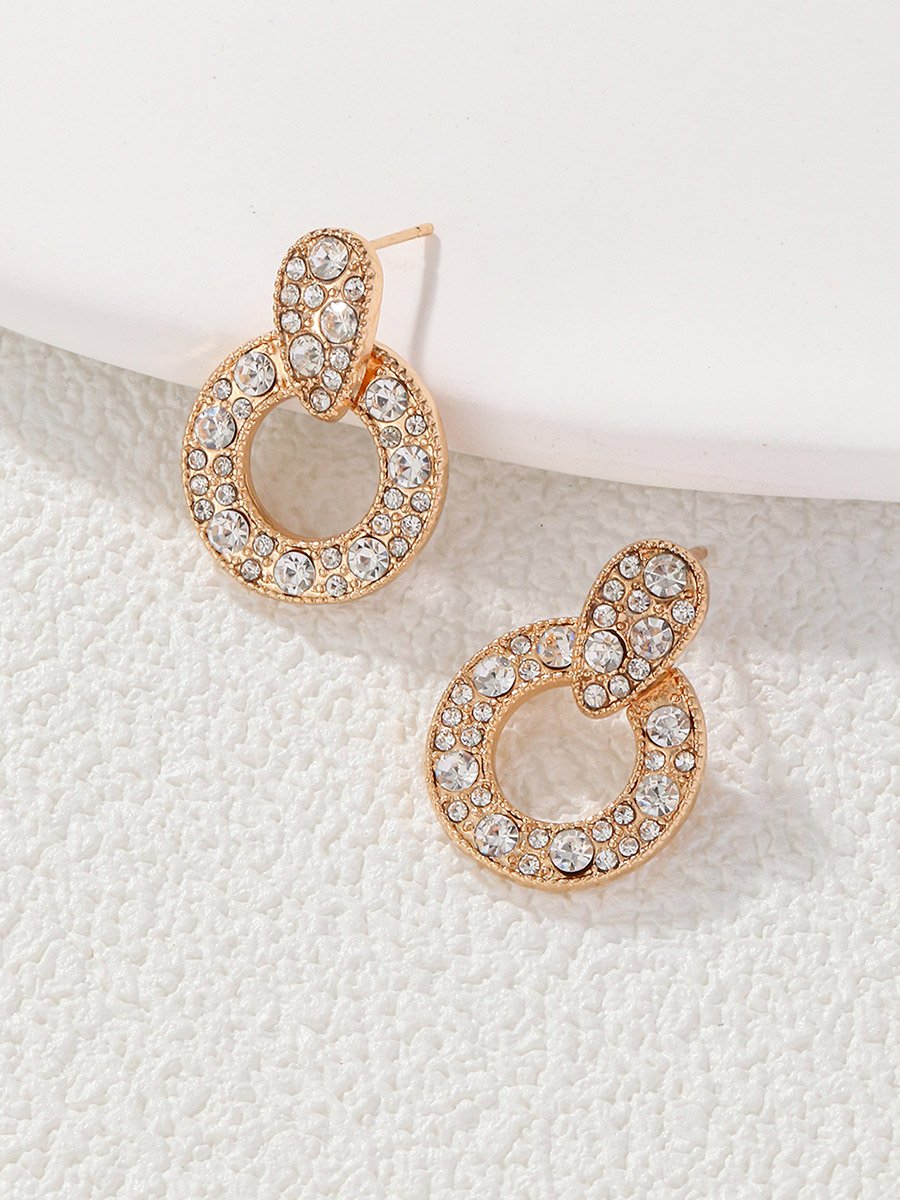 Hoop Drop Rhinestone Earrings