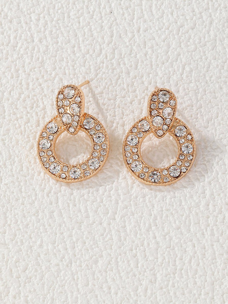 Hoop Drop Rhinestone Earrings