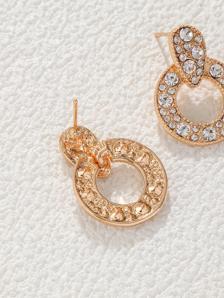 Hoop Drop Rhinestone Earrings