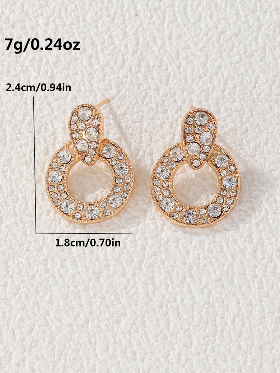 Hoop Drop Rhinestone Earrings