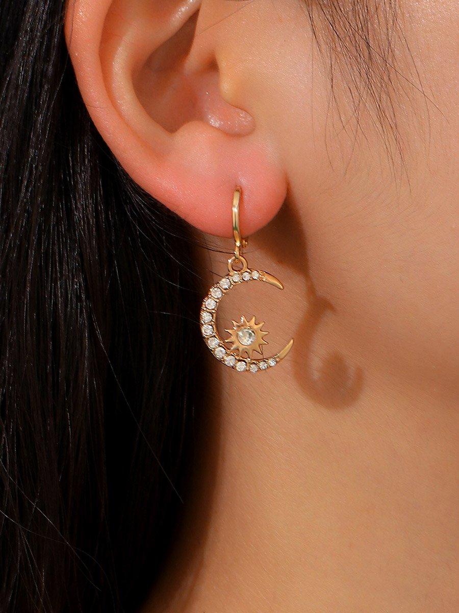 Gold Sun Moon Star Earrings