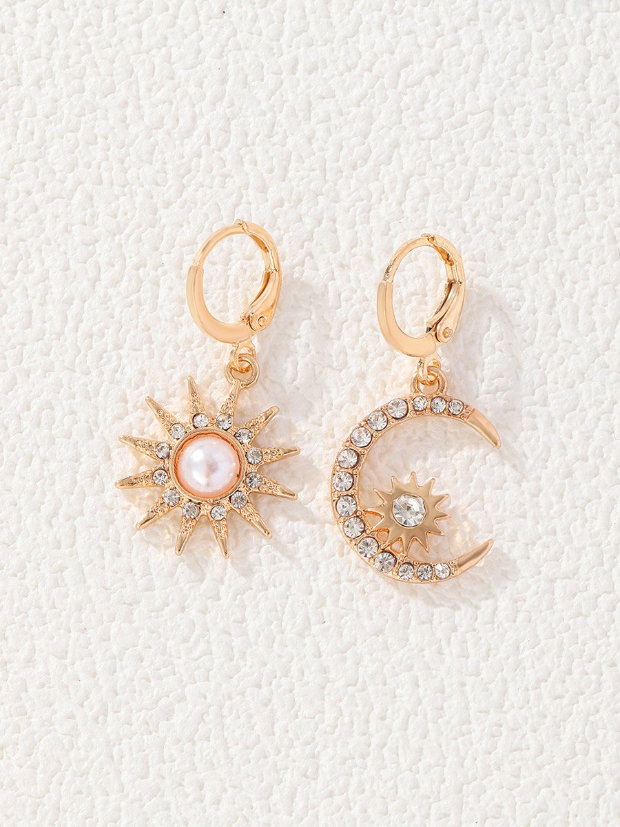 Gold Sun Moon Star Earrings
