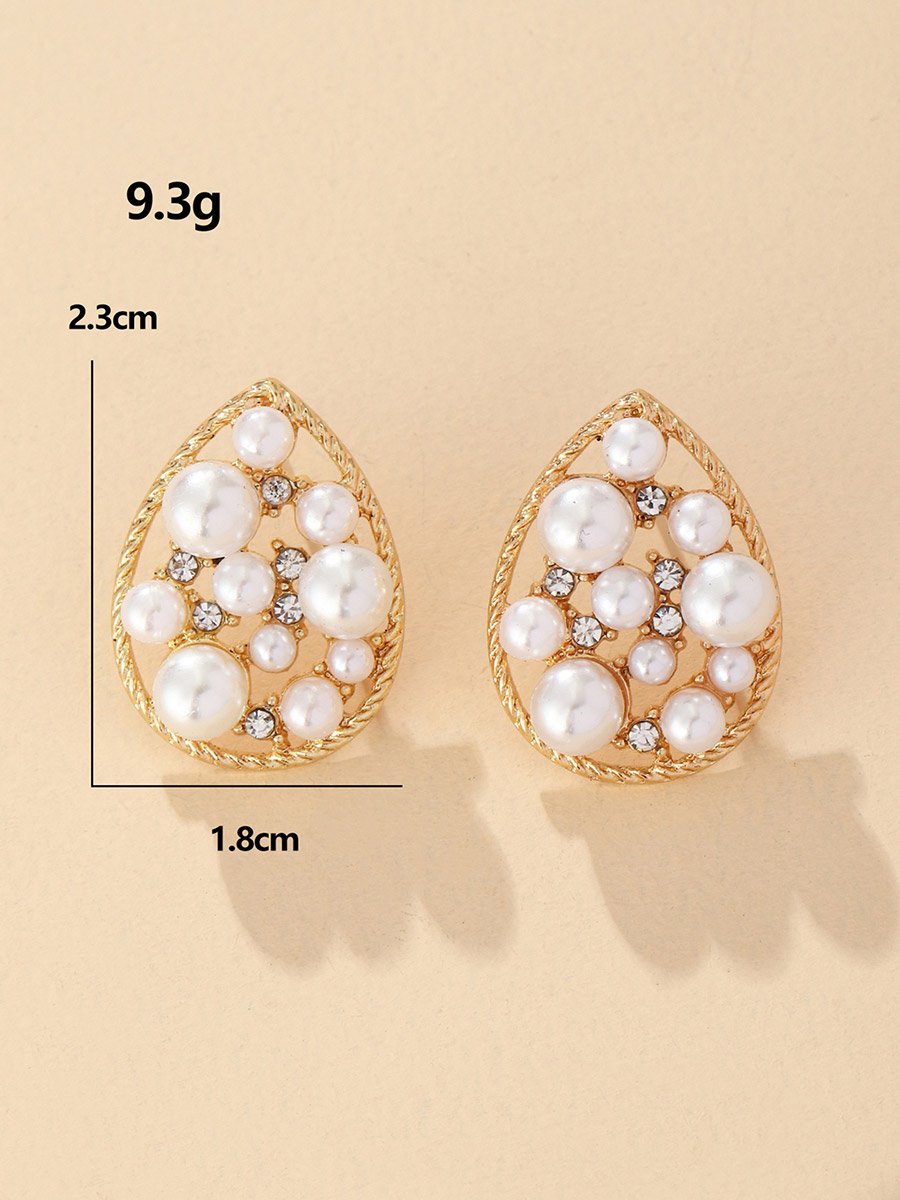 Faux Pearl Tear Drop Earrings