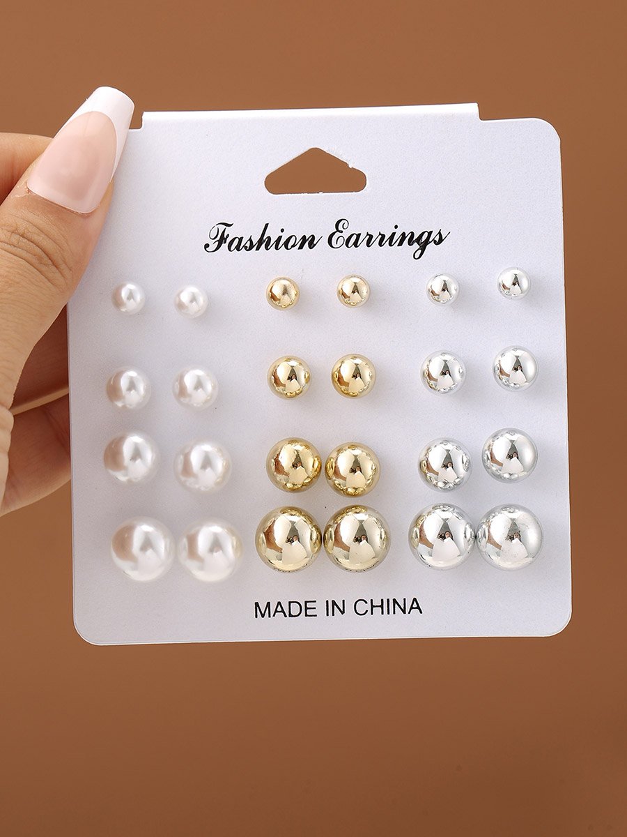 Set of 12 - Pearl Stud Earring